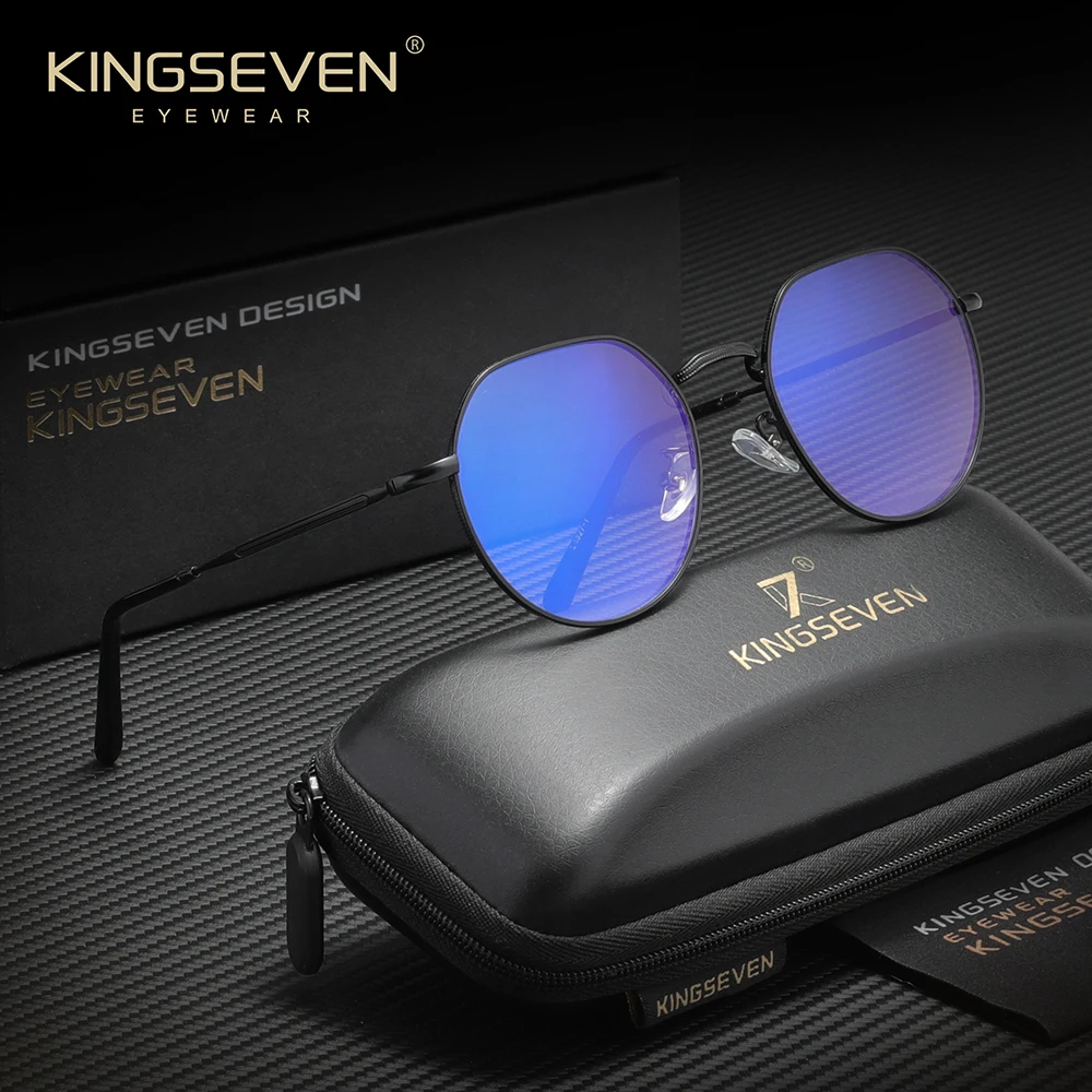 

Очки KINGSEVEN с защитой от синего света, модные унисекс-очки для защиты от синих лучей, компьютерные защитные очки с прозрачными линзами, оправы для очков