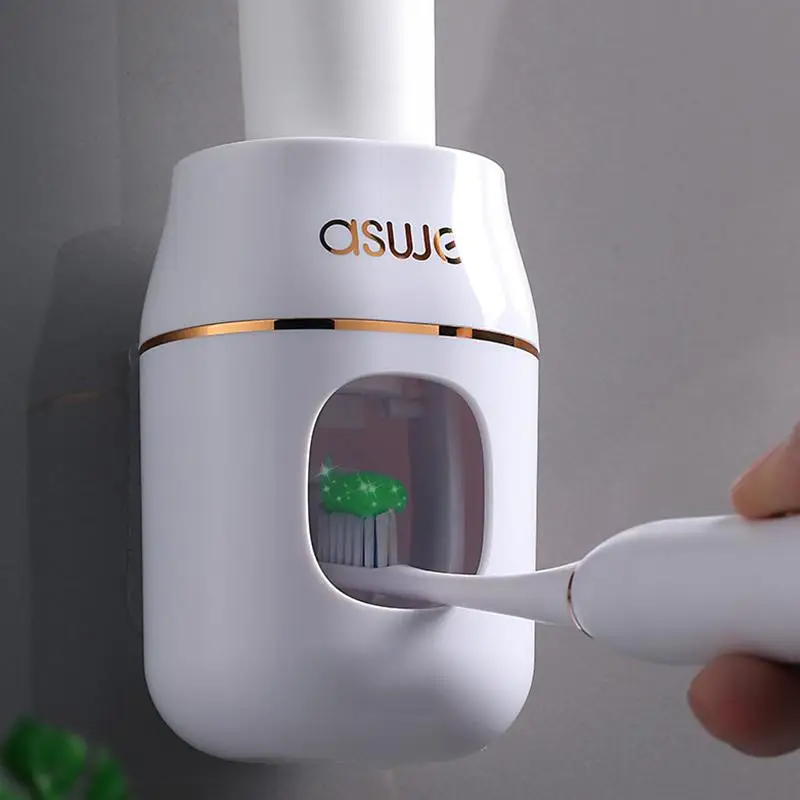 Wall Mounted Toothpaste Squeezer Storage Rack Hands Free Auto Dispenser for Apartment Bathroom Renovation