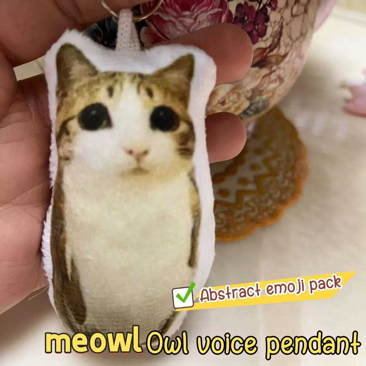 Meowl Owl Sound Making Plush Pendant Mini Voice Recording Keychain Funny Bag Charm Creative Gift Ornament