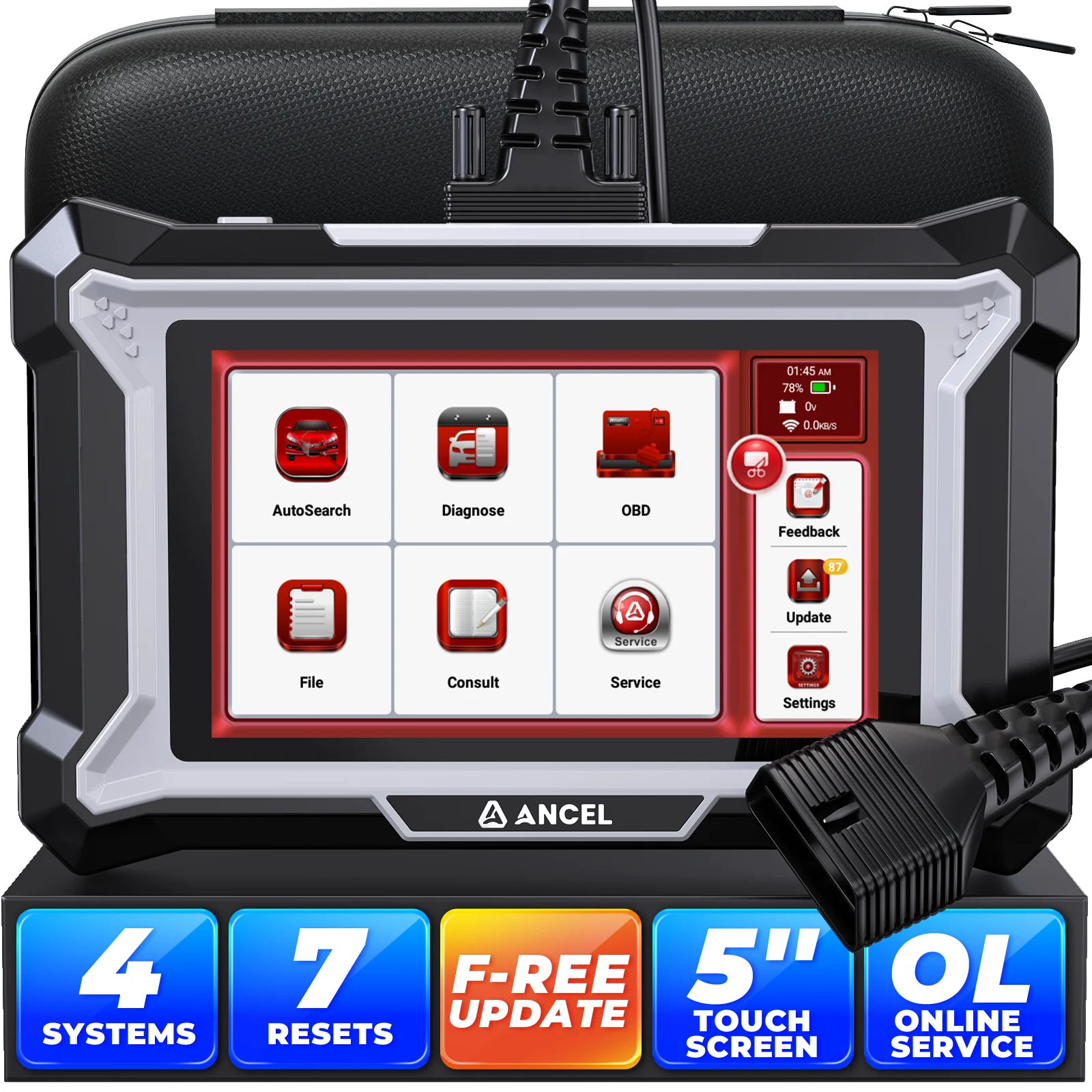 

ANCEL DS100 OBD2 диагностические инструменты автомобильный сканер с 7-сбросом автомобильного двигателя/передачи/ABS/SRS сканер пожизненный бесплатно