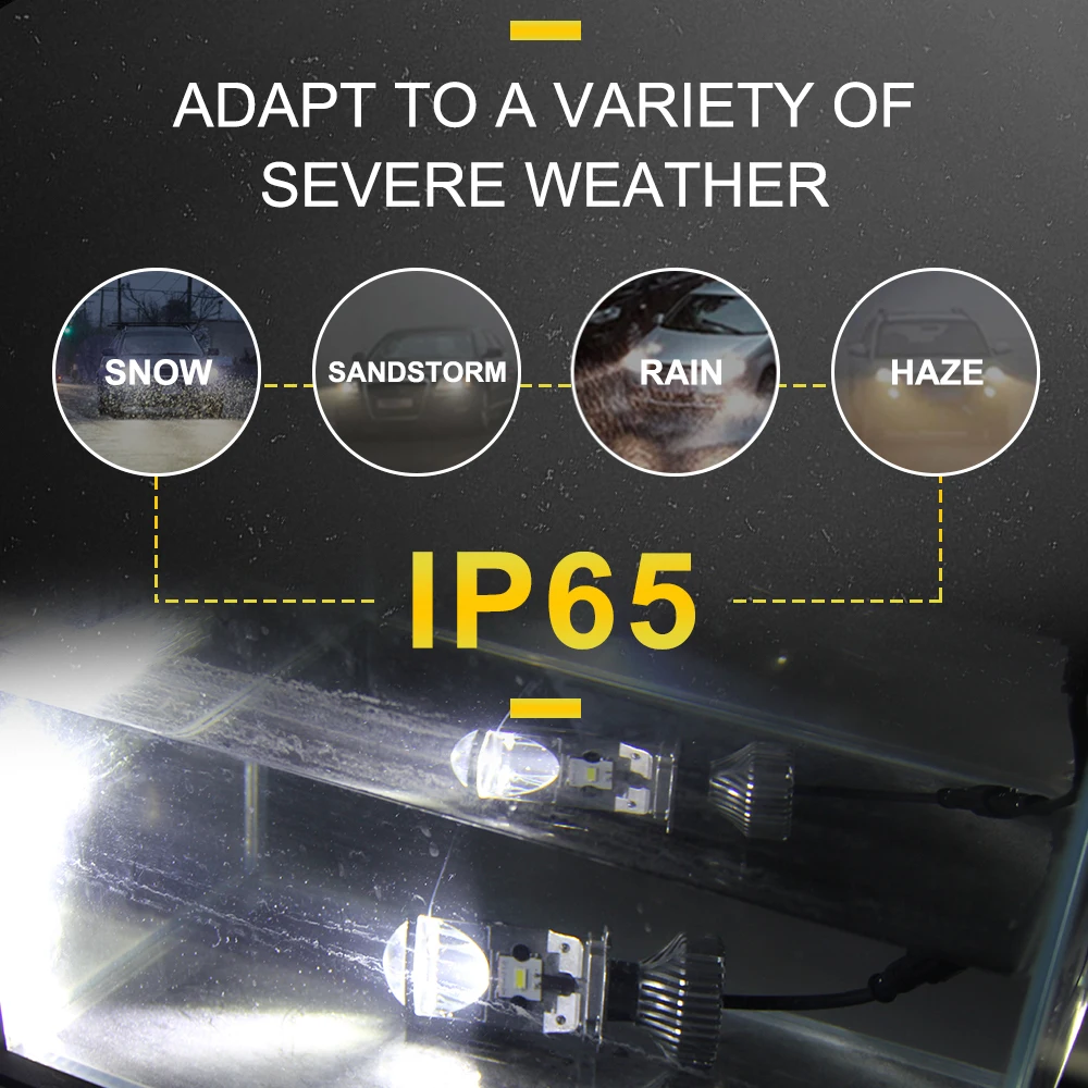 H4 LED Projector Lens 30000LM 120W Mini H4 Bi LED Lenses Car Headlight Bulbs 3000K+4300K+6000K High Low Beam Canbus 12V LHD view 5