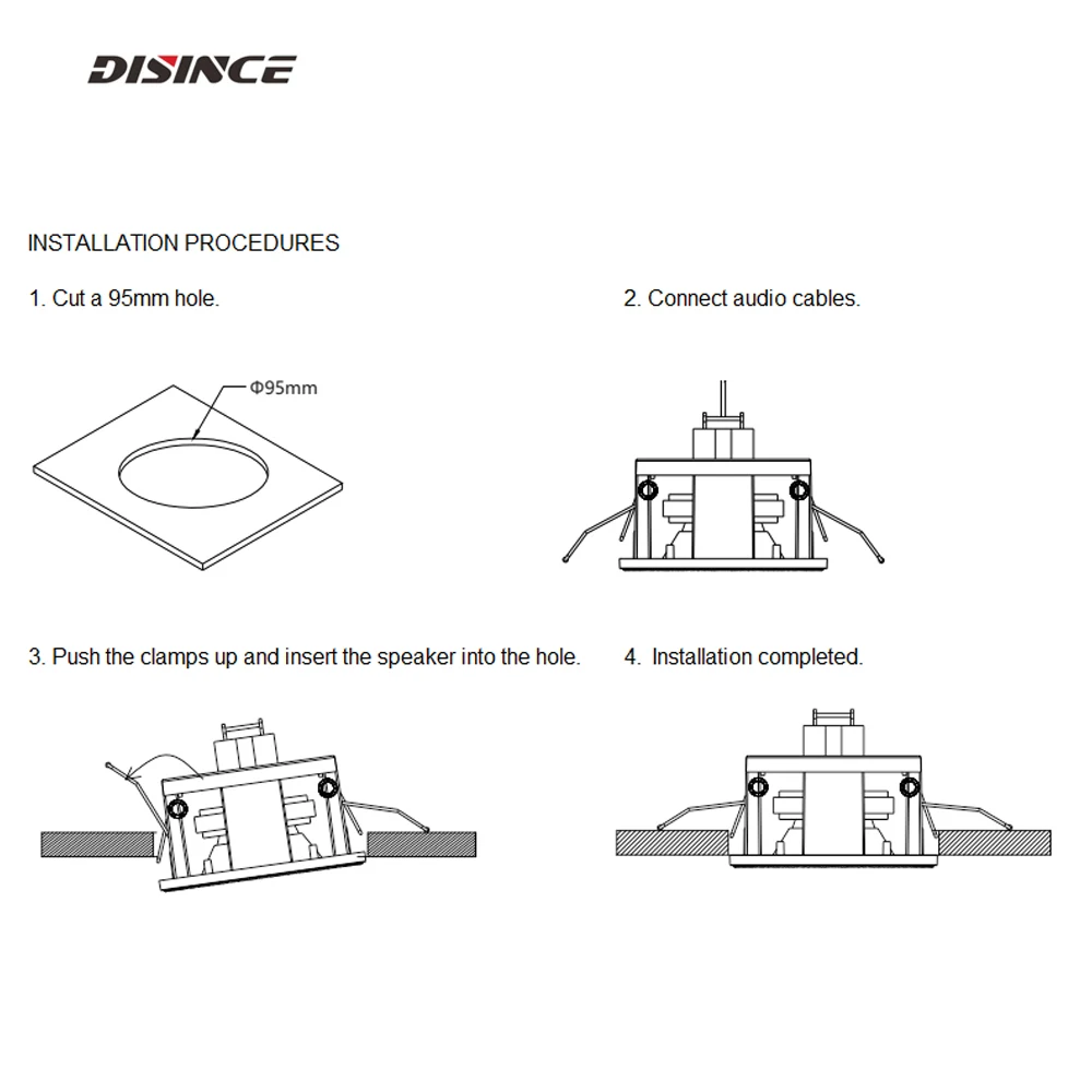 100 فولت خط 2.5 بوصة مكبر صوت لترحيل السقف التجاري