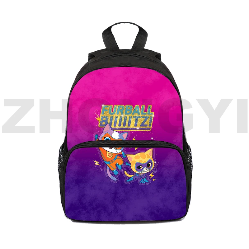 

16 Inch SuperKitties Backpacks for School Teenagers Girls Children 3D Zipper Bookbag Kids Kawaii Anime Kindergarten Mini Bag