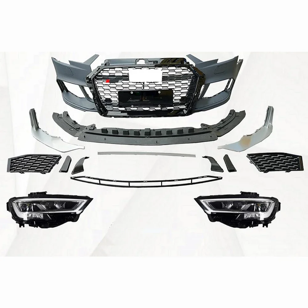 

For A3 2017-2019 facelift to RS3 LOOKING BUMPER BODY KIT front bumper complete body kit