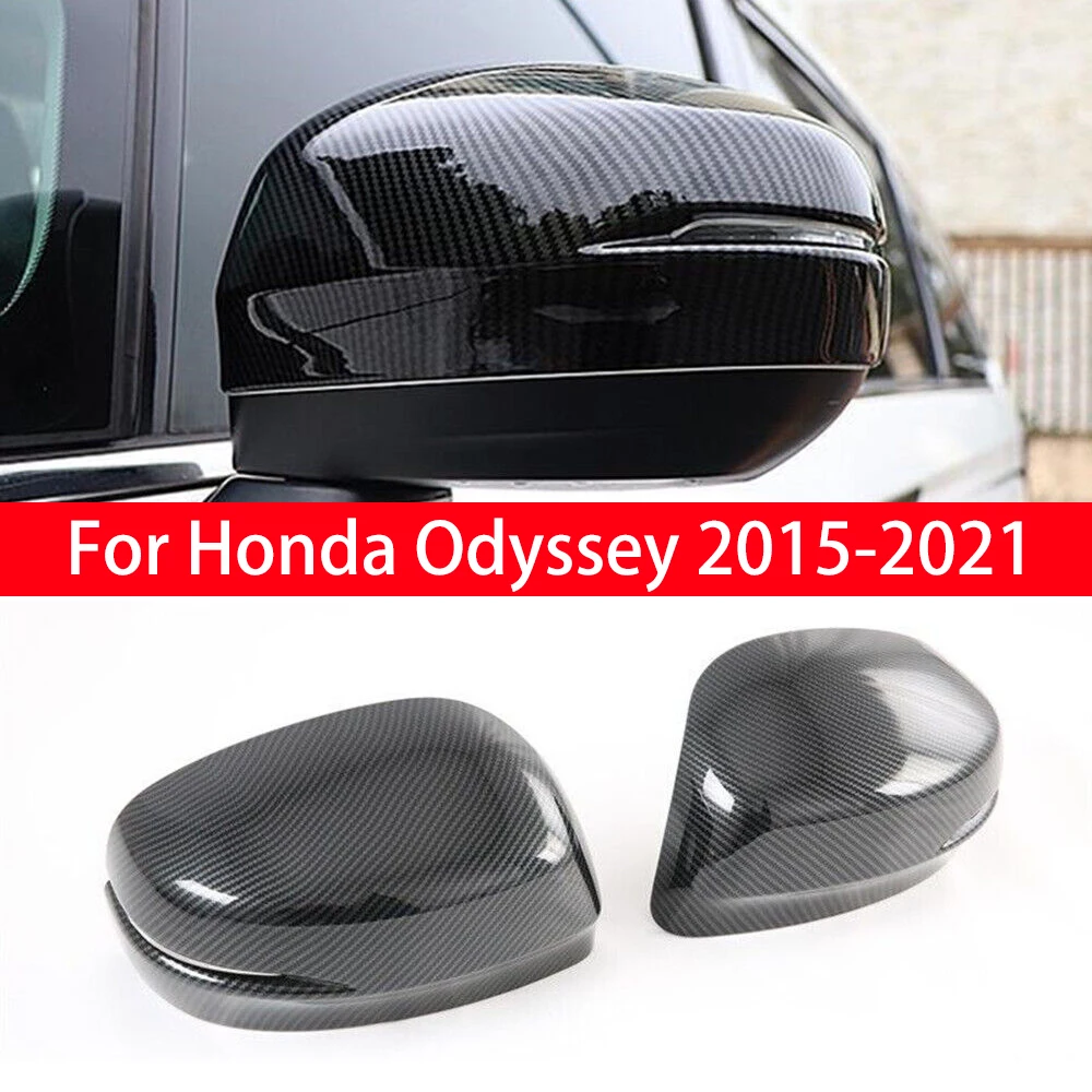 

For Honda Odyssey 2015-2021 Rearview Side Mirror Cover Wing Cap Exterior Door Rear View Case Trim Sticker Carbon Fiber Look