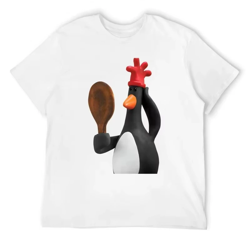 Men's and Women's Funny Handheld Spoon Printed T-Shirt Cotton Tees Unisex Streetwear Tops Harajuku Gothic Oversized T Shirt