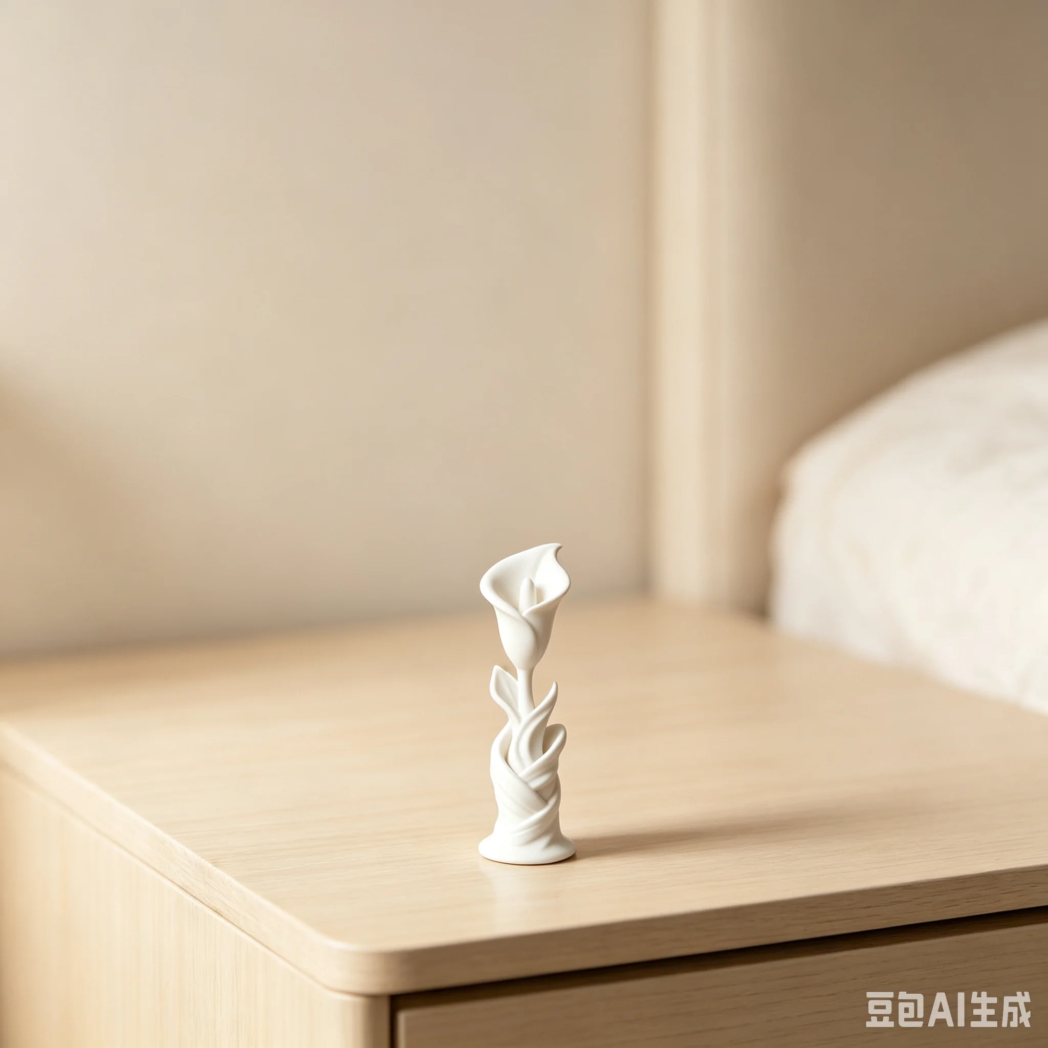 3D Printed White Elegant Calla Lily Sculpture Twisted Stem Floral Statue Printing Minimalist Abstract Flower Home Decor Ornament