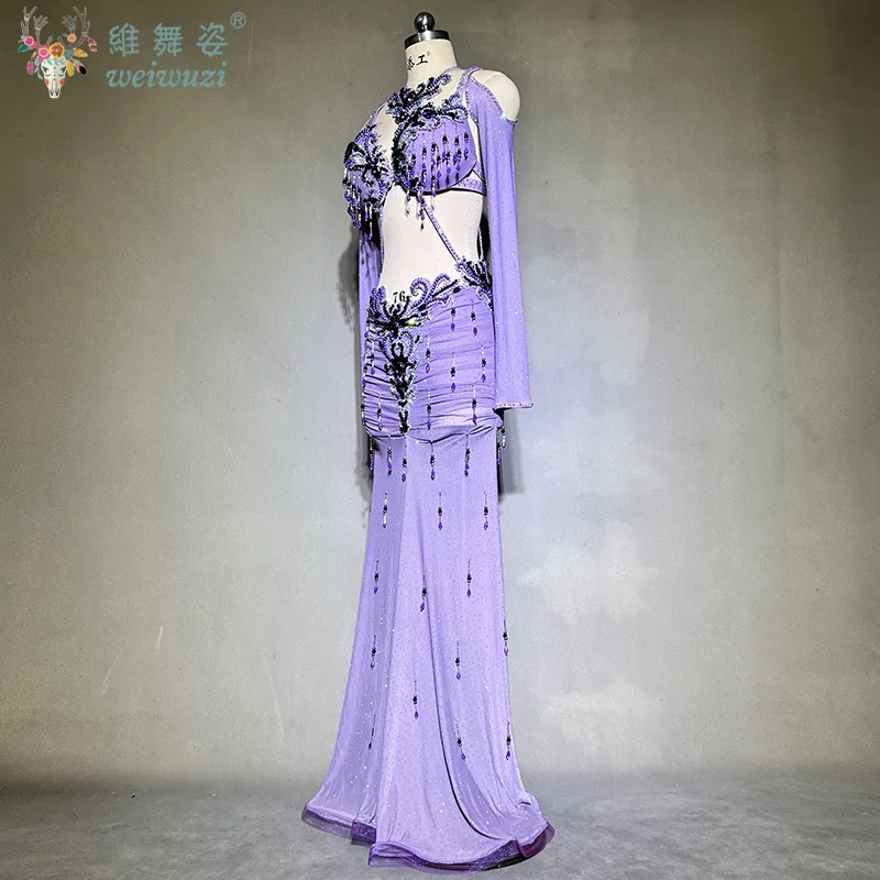 

Yiwu Qingqing Belly Dance dress Original New Purple Temperament Skinny Sexy Hip Wrap Suit Y218