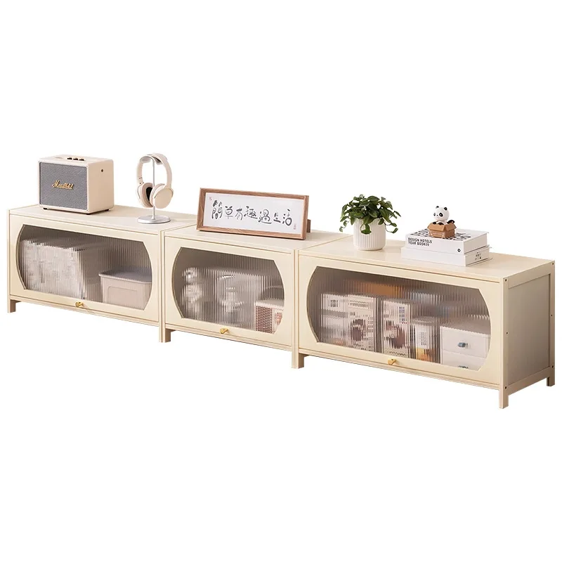 Simple living room TV cabinet household floor light luxury high-end retractable coffee table small apartment combination cabinet