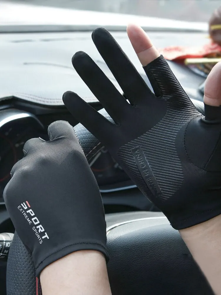AliExpress Ice Silk Halffinger Cycling Gloves for Men and Women Outdoor Sports Fitness Driving Fishing Highelastic Comfortable