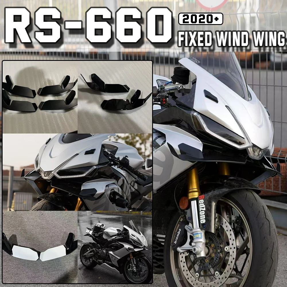 

For RS660 2024 RS 660 rs660 2023 2022 2021 2020Motorcycle Winglet Aerodynamic Wing Kit Side Wind Spoiler lower shroud front wing