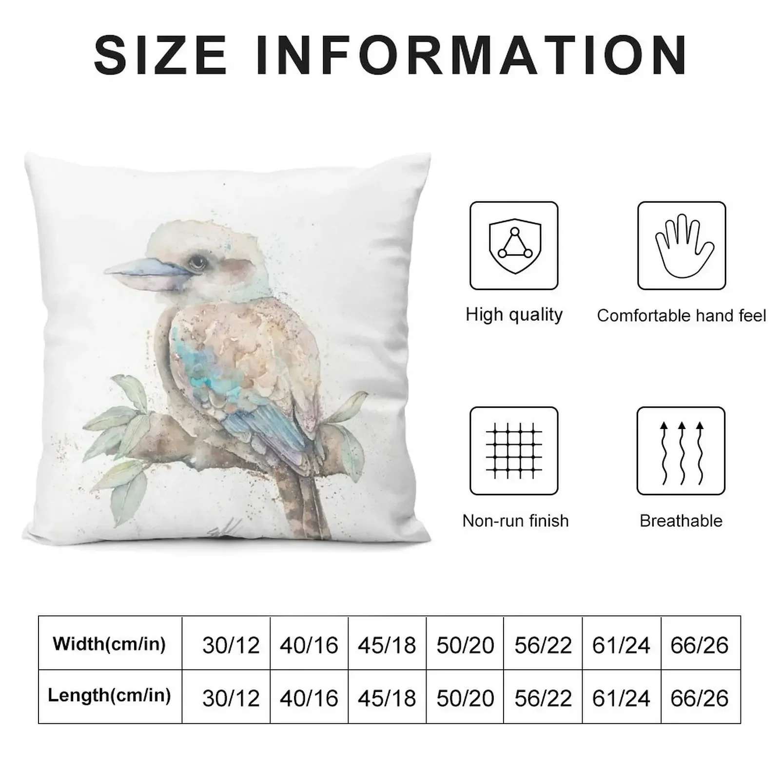 Australian Kookaburra - Watercolour Animal Painting Throw Pillow Pillowcases For Pillows Cushions Cover sleeping pillows pillow