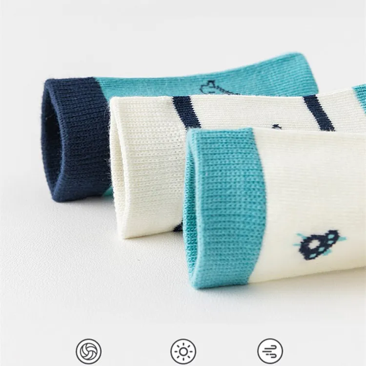 LDino 5 Paar Jungensocken Herbst Baumwollsocken Baby Dino Socken Kinder 1-14T Kinder Cartoon Auto Muster Sportsocken – Detail 2