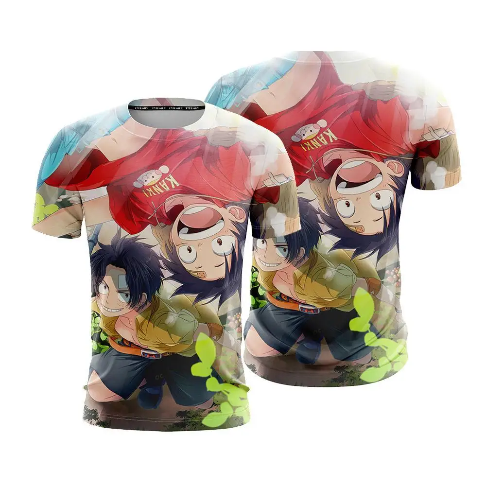 

Summer New Anime Tops ONE PIECE Digital Print T-shirt Anime Periphery Children/adults Comfortable Quick-drying T-shirt 2025