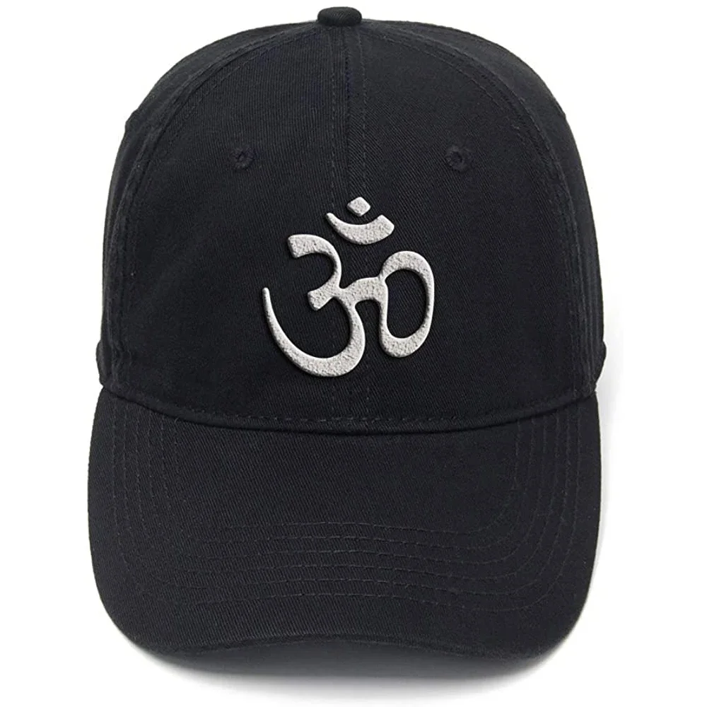 Lyprerazy Om Washed Cotton Adjustable Men Women Unisex Hip Hop Cool Flock Printing Baseball Cap