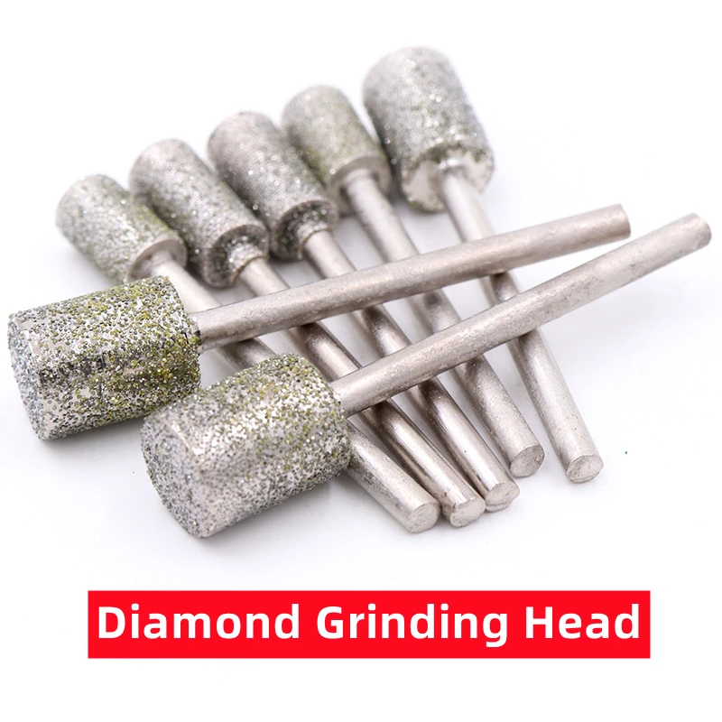 1/3/5pcs Cylindrical Diamond Burr Grinding Bit 2.35/3mm Shank Jade Carving Grinding Bit Dremel Rotary Tool