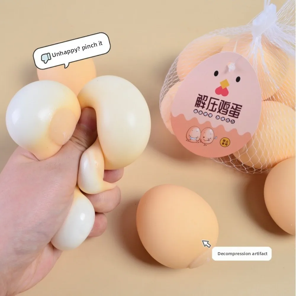Mainan Pereda Stres Telur Simulasi Squishy Mainan Sensorik untuk Anak-anak Dewasa Relaksasi Kecemasan, Hadiah Squishies Bola Remas