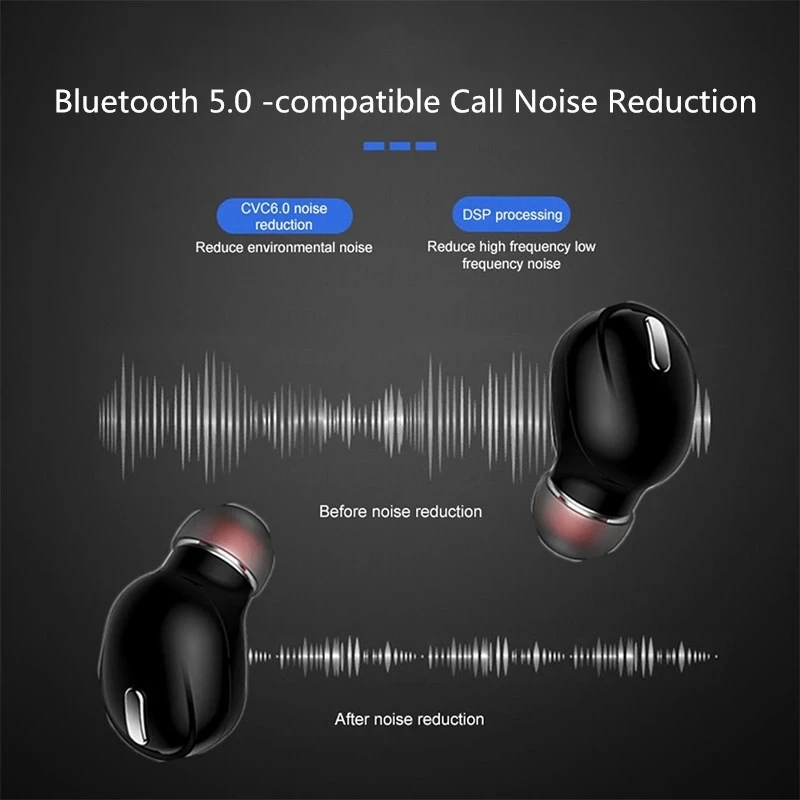 Mini in-ear 5.0 bluetooth oortelefoon hifi draadloze headset met mic sport oordopjes handsfree stereo geluid oortelefoon voor alle telefoons