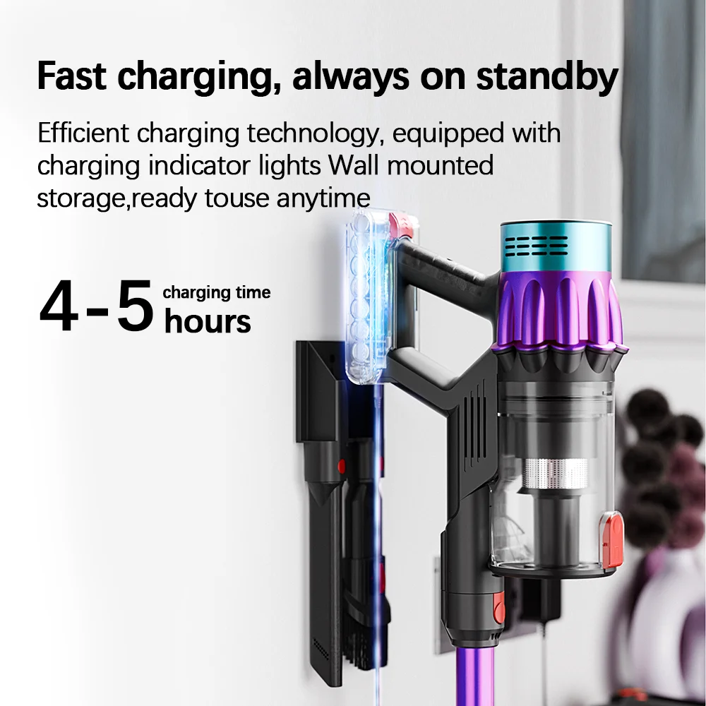 COTIAR V22 650 واط 55kPa عالية شفط المكانس الكهربائية اللاسلكية المنزل استخدام فرش نظافة 1.2L قدرة LED عرض سجادة أرضيات