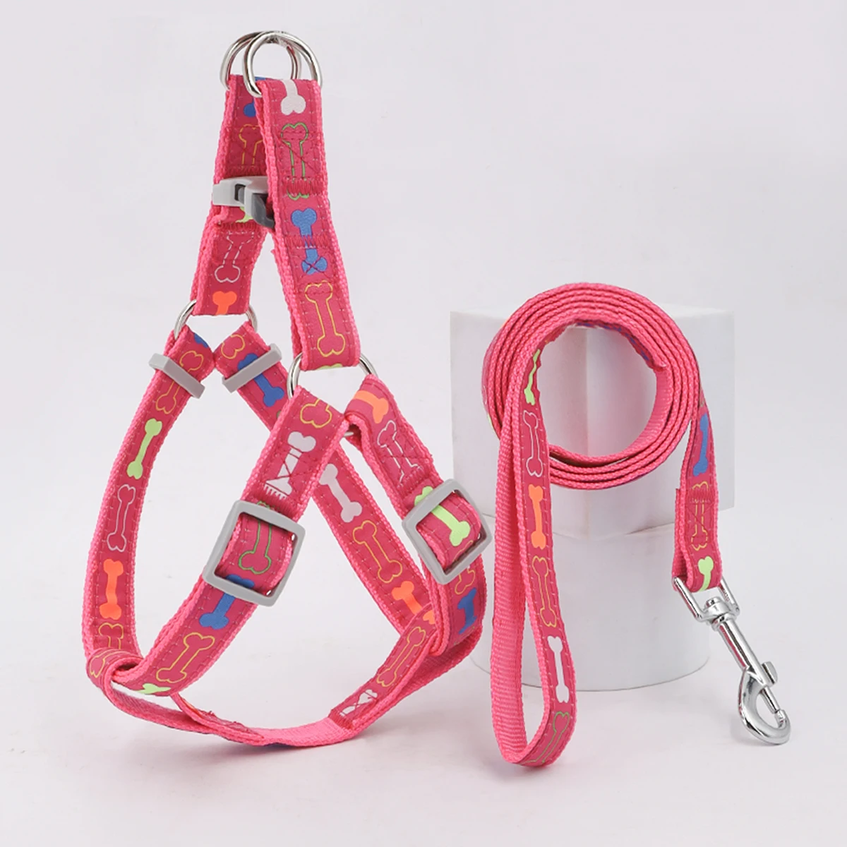 A set of cartoon bone dog harness handles for indoor and outdoor use