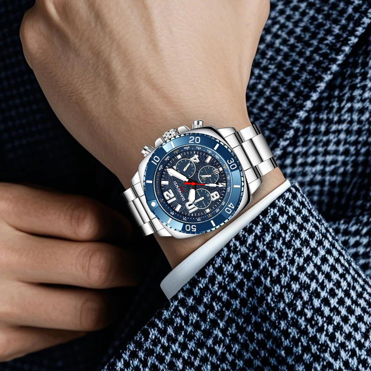 BANGWEI Fashion Watch Casual Clock Business Men Quartz Watch Calenda Luminous with diamonds Wristwatch Montre Homme reloj hombre