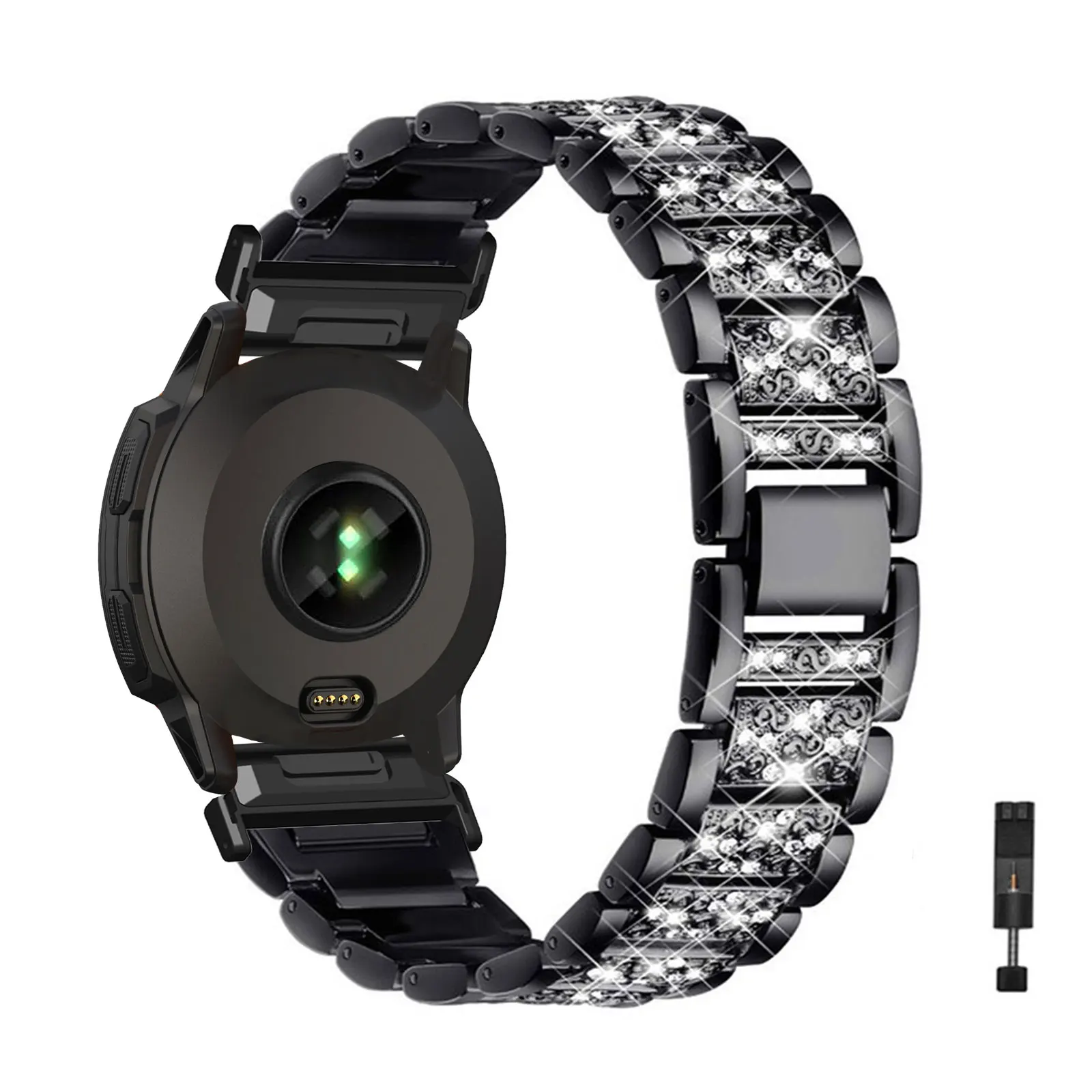 

Diamond Bands for Garmin Instinct 3 45mm/Instinct E 45mm Band, Glitter Metal Strap for Women