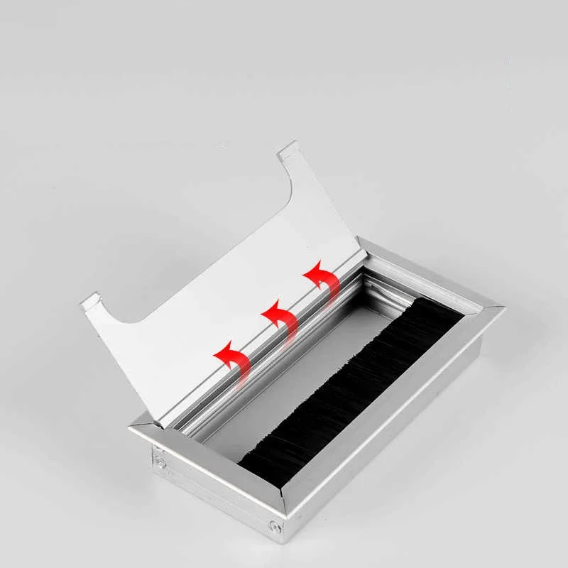 1Pcs Black/Silver Aluminum Alloy Office Furniture Ventilation Hole Accessories Cable and Wire Storage Box Lengh 160/200/300mm