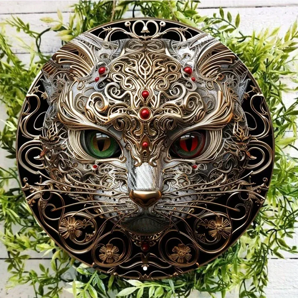 Elegantes silbernes Panda-Metallschild, UV-beständig, kratzfest, ideal für Heimdekoration, Wandkunst, 20,3 x 20,3 cm