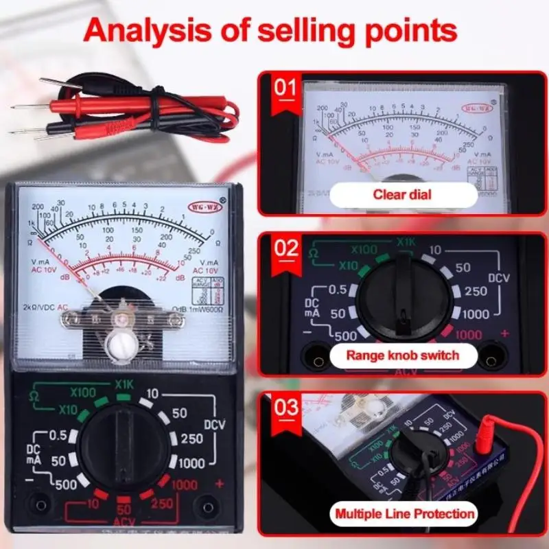 YX-360TRD Pointer Multimeter All-in-one Multimeter Voltmeter Ammeter Electrical Measuring Instruments