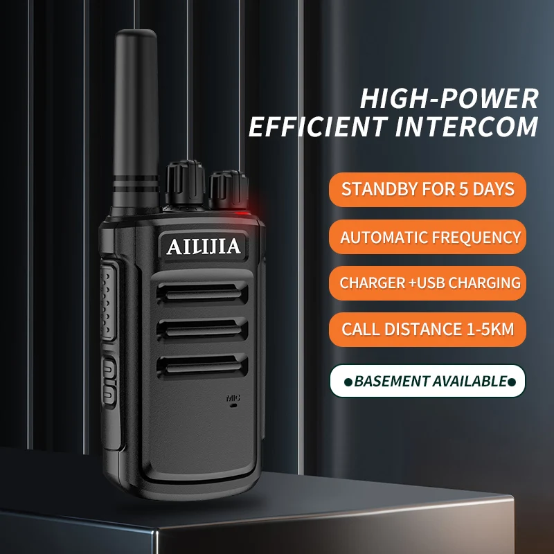 Mini Walkie Talkie Ailijia Q3 Portable Two Way Radio Comunicador   One Key Decoding Automatic Frequency  Long Range  for Hotel