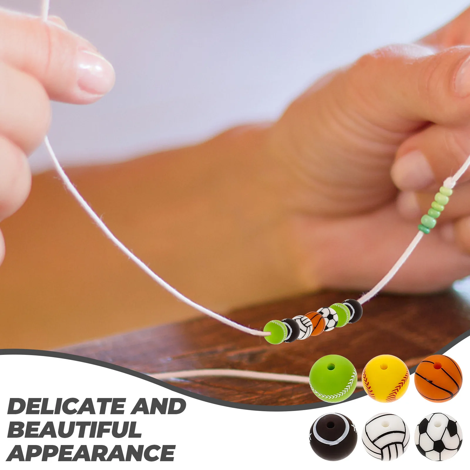 

48Pcs Silicone Beads DIY Teether Necklace Pacifier Clip Loose Round Beads Jewelry Making Bracelet Making Supplies