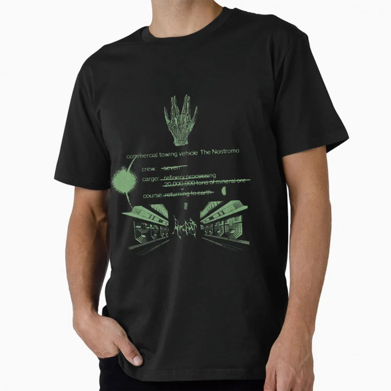 

80s Horror movie 1115 Scary Sci fi Alien Xenomorph Ripley Weyland gift T shirt for man Large size Tops Monster Graphic clothes