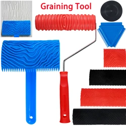 5/6Pcs Rubber Roller Brush Painting Tools Wood Graining Wall Painting for Home Wall Floor Decor Art Embossing DIY Graining
