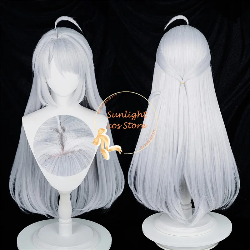 

ZZZ Yixuan Cosplay Wig 80cm Silver White Wigs Heat Resistant Synthetic Hair For Women Halloween Cosplay Anime Wig