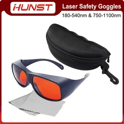 HUNST-gafas de seguridad láser de fibra verde UV, lentes protectoras de longitud de onda de 355, 532 y 1064nm, OD6 +