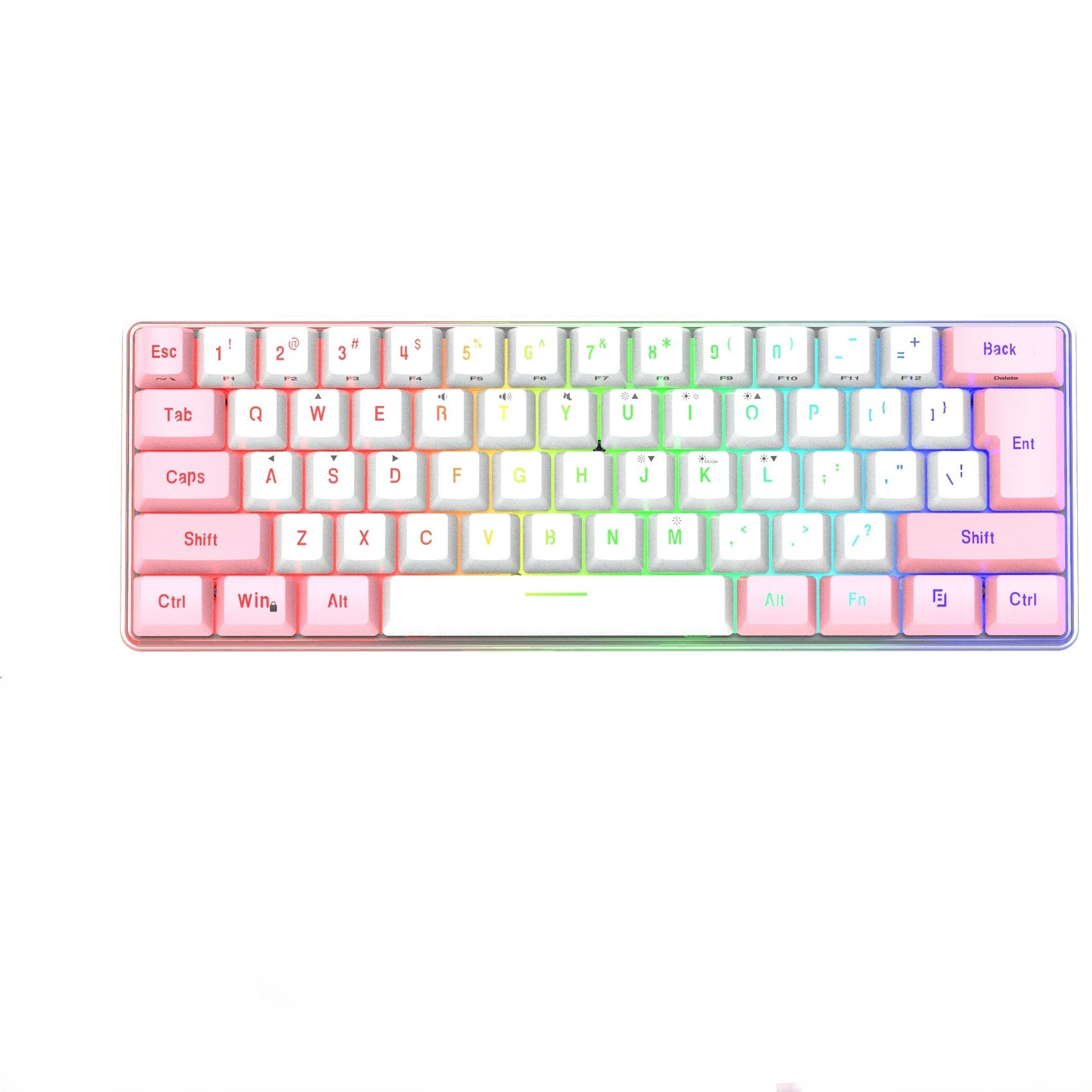 

K401 модная 61 клавиша Мини Проводная игровая клавиатура 60% Rgb светодиодная подсветка механическая клавиатура для геймеров эргономичная