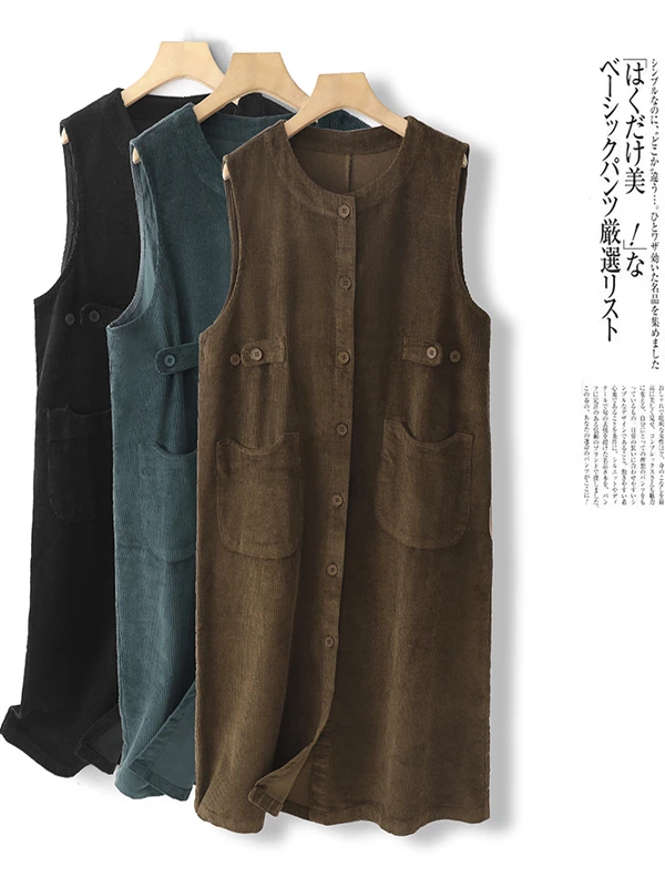 Vintage cor veludo svel dr feminino cardigan de comprimento médio colete dr solto ajuste saia evasê roupa casual