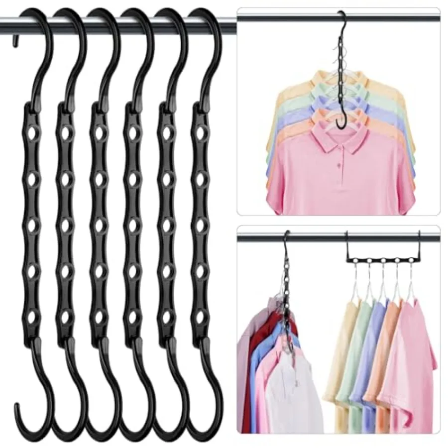 Closet Organizers and Storage, College Dorm Room Essentials, Multifunctional Organizer Magic Space Saving Hangers with 5 Holes,