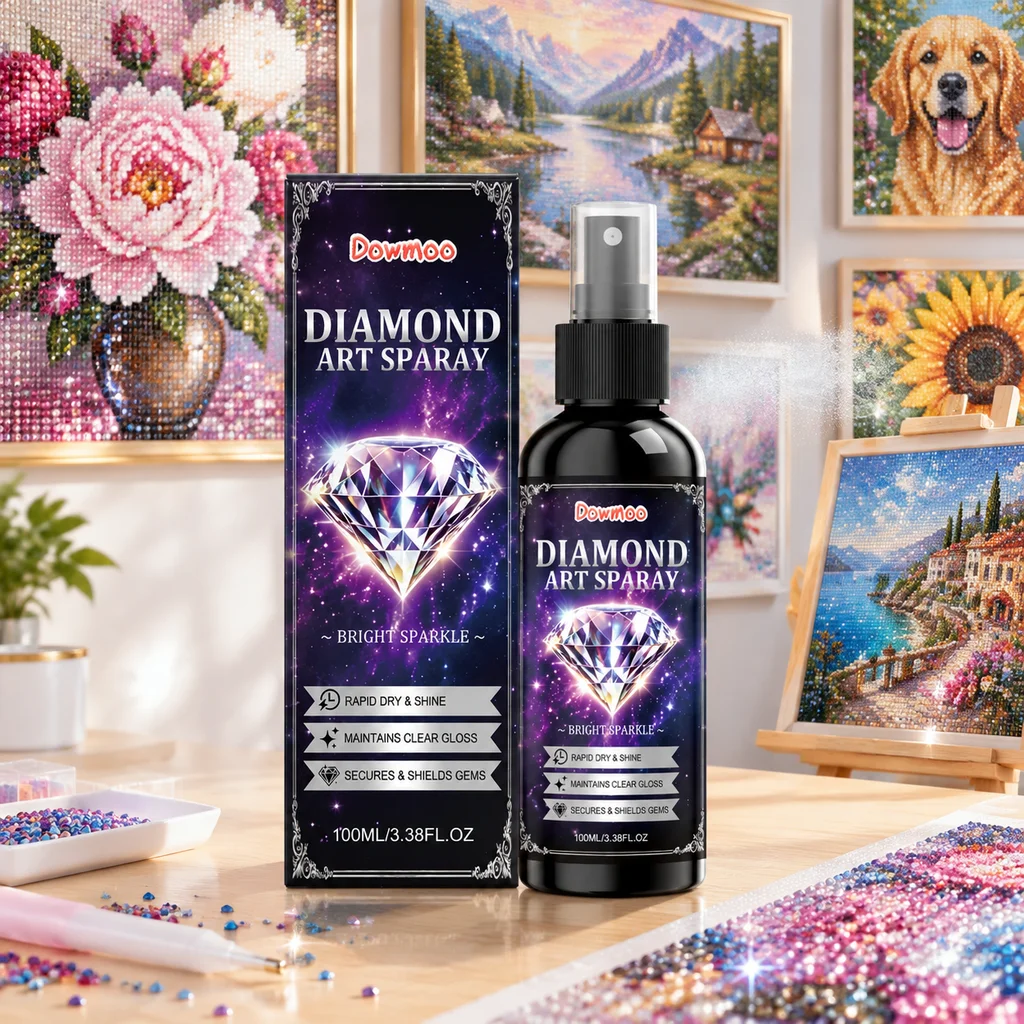 Diamond Painting Sealer Glue Spray Fast Dry Bright Sparkle Protect Diamond Painting Crafts No Smudge Protects Adds Shine for DIY