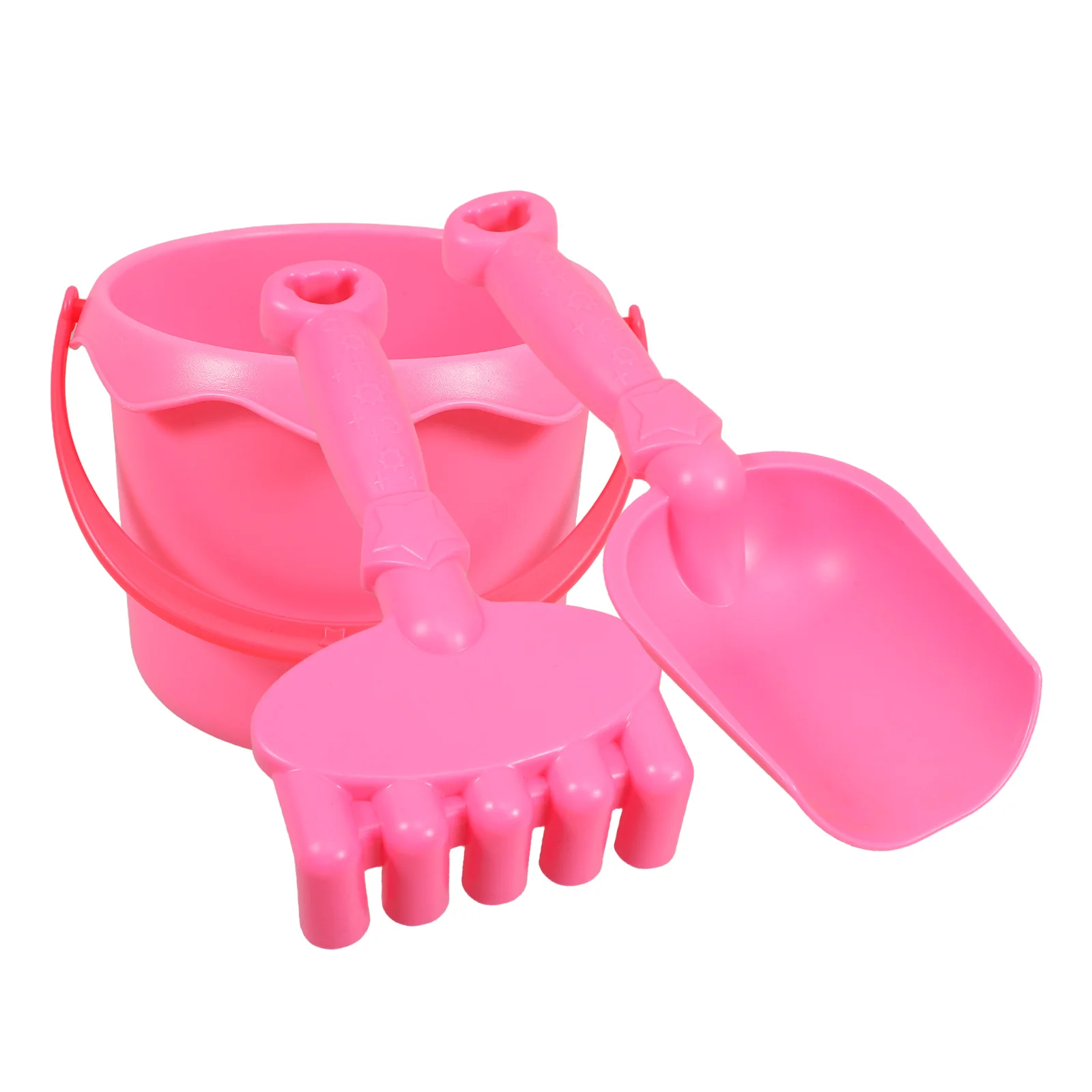 

3Pcs Gardening Tools Mini Shovel Rake Bucket Set Durable Plastic Pails Kids Toy Buckets Beach Bucket Child Lawn Rakes Sandbox