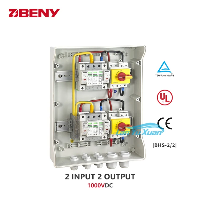 2 Pieces BENY 1000V DC Combiner Box for Solar Panel