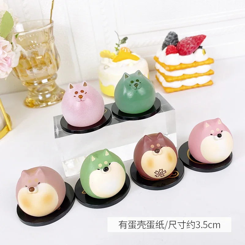 STASTO japonia Gashapon kapsuła zabawka figurka śliczna Shiba Inu Dim Sum pies figurka miniaturowy Model lalka Decor prezent