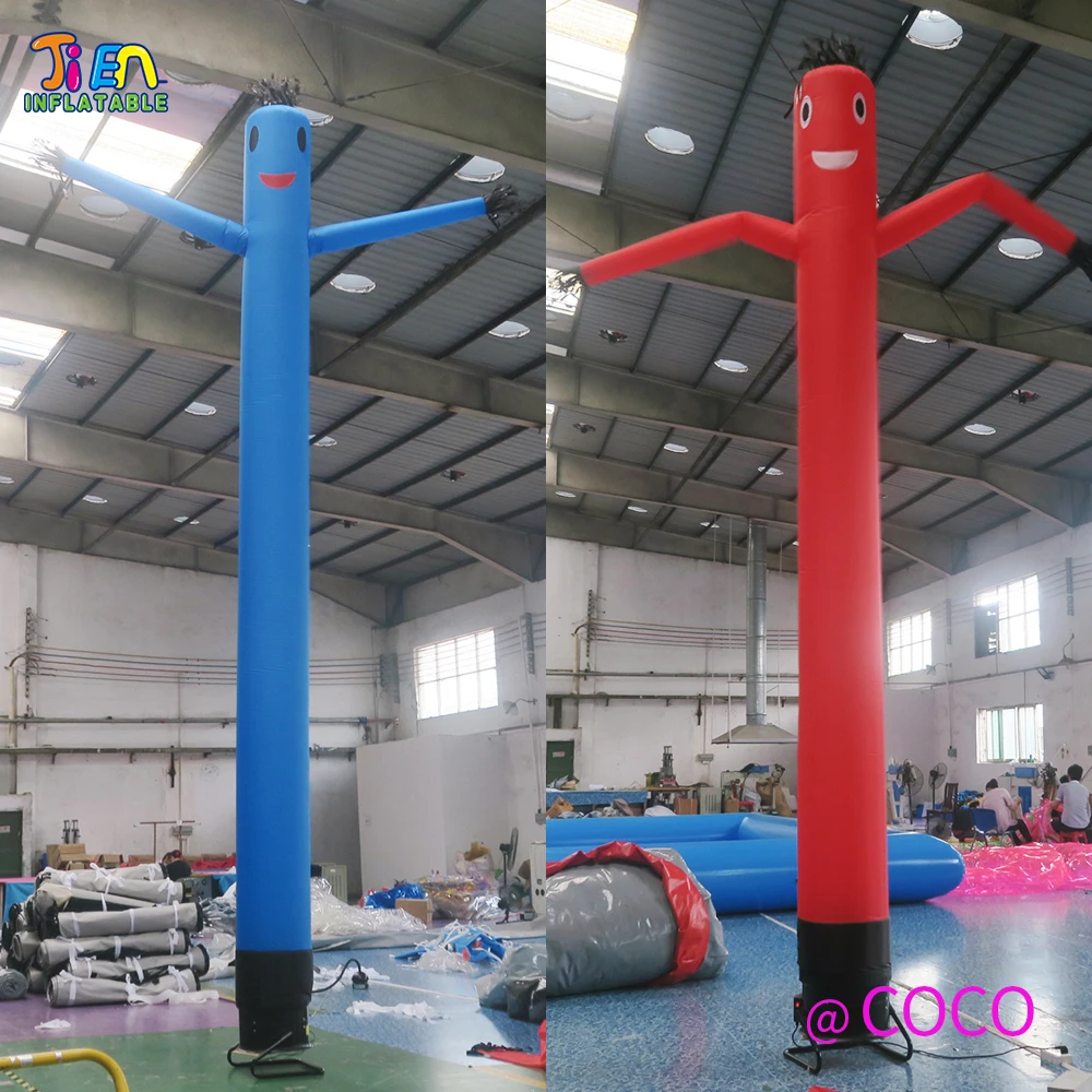 Hombre de tubo de aire de 5m + 45cm, hombre de baile de una sola pierna, bailarín de cielo inflable, aire de dibujos animados, publicidad al aire libre