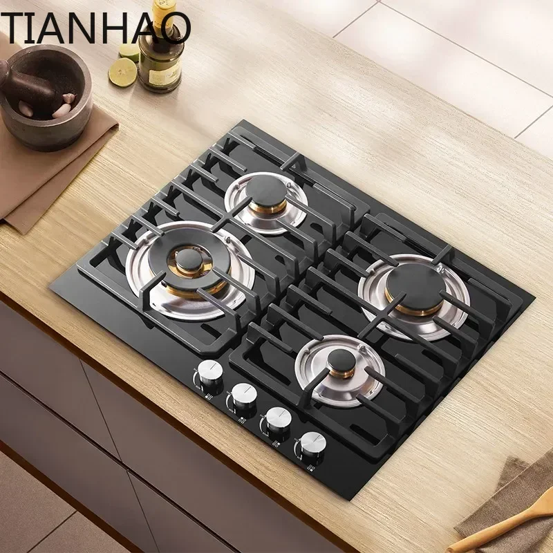 Gas Cooker European Style Gas Stoves with Four Eyes Built-in Table Dual Use Gas Cooker with Oven 4 Burner 