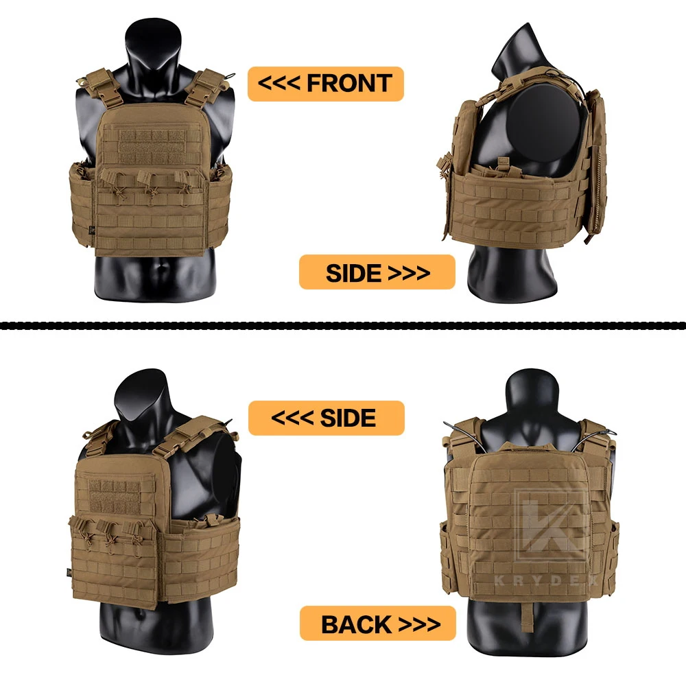 KRYDEX التكتيكية مول CPC لوحة الناقل سترة مع راديو الجانب الحقيبة ماج الحقيبة الثقيلة درع للجسم القتالية واقية الرجال سترة #5