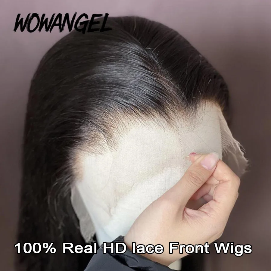 Wowangel Real HD Lace Wigs Straight Hair 13x6 HD Lace Front Wigs Pre plucked Melt Skins Lace Frontal Human Hair Wigs For Woman