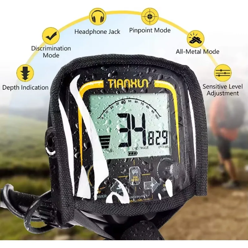 TX-850 Metal Detector with LCD Display for Underground Metal Detection and Outdoor Treasure Hunting