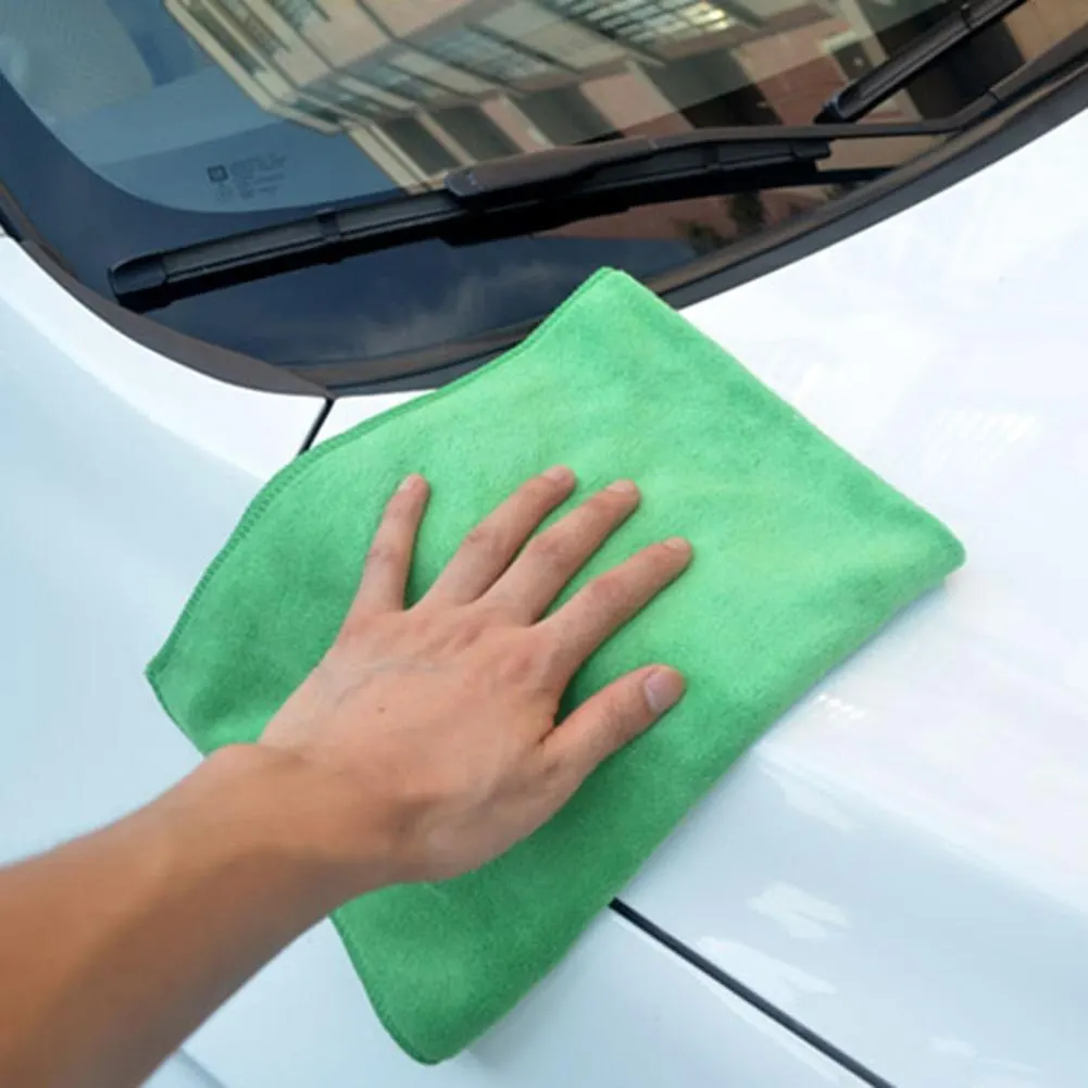 10pcs Green Soft Microfiber Cloths Towels Microfiber Clean Auto Car Detail Wash Duster For Home Kitchen Cleaning Tool