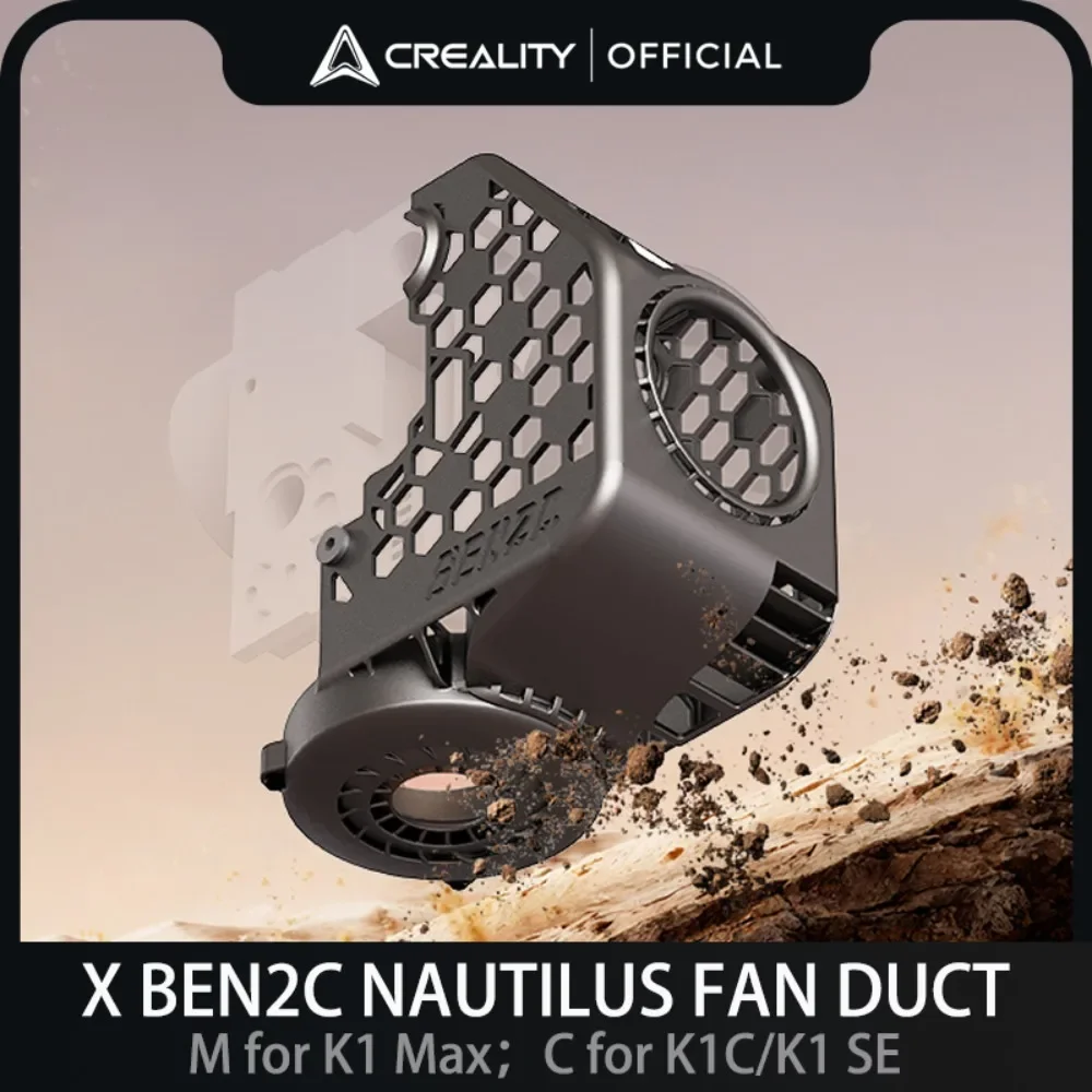 

Creality X BEN2C NAUTILUS FAN DUCT 20-30% зажигалки Устранение охлаждающей слепой зоны M для K1 Max C для деталей 3D-принтера K1C/K1 SE