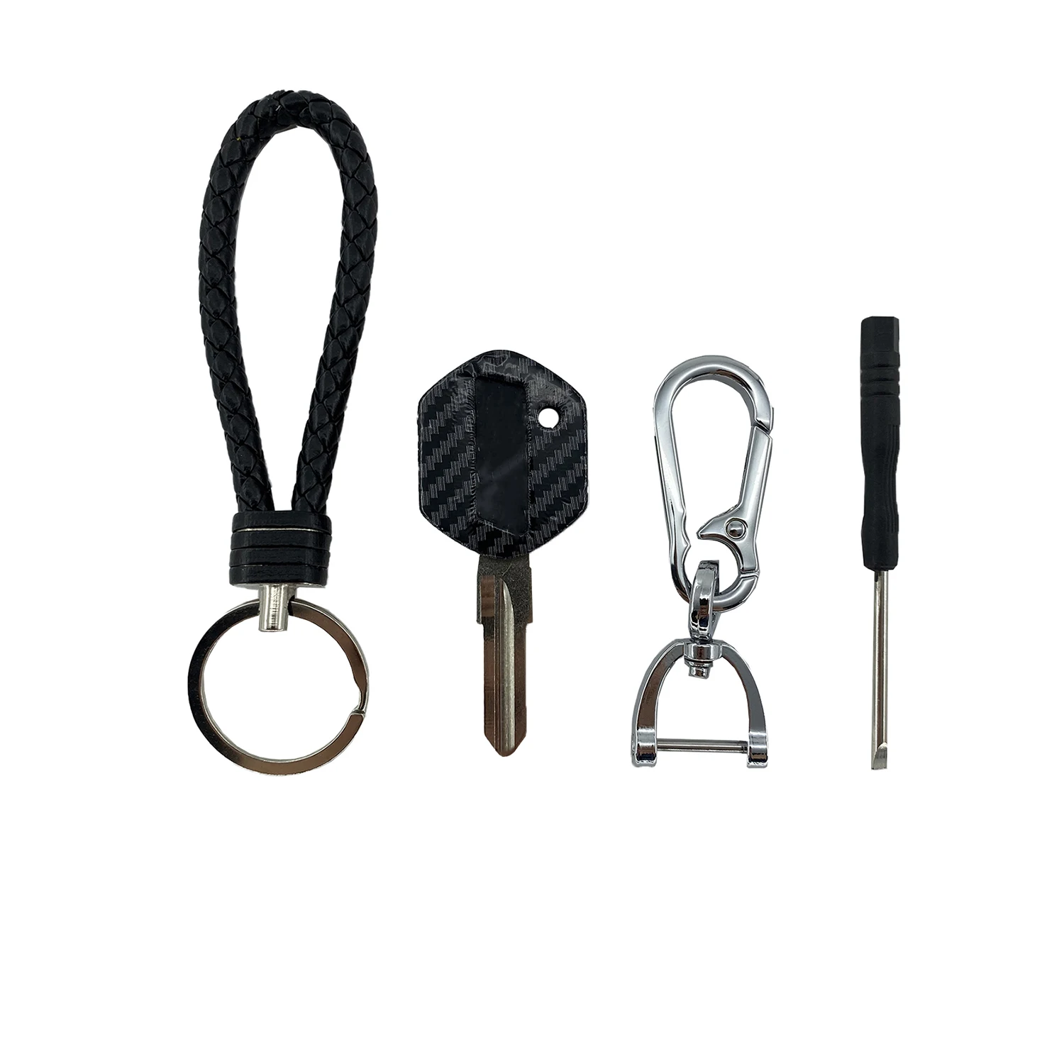 Moto Carbon Fiber Keychain Key Ring Uncut Blank Blade Key For DUKE 125 250 690 990